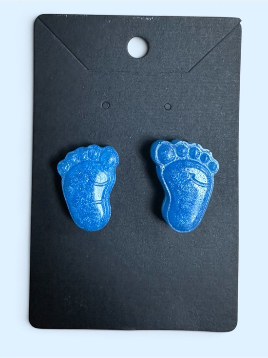 Jewelry - Baby Boy  Footprint Stud Earrings